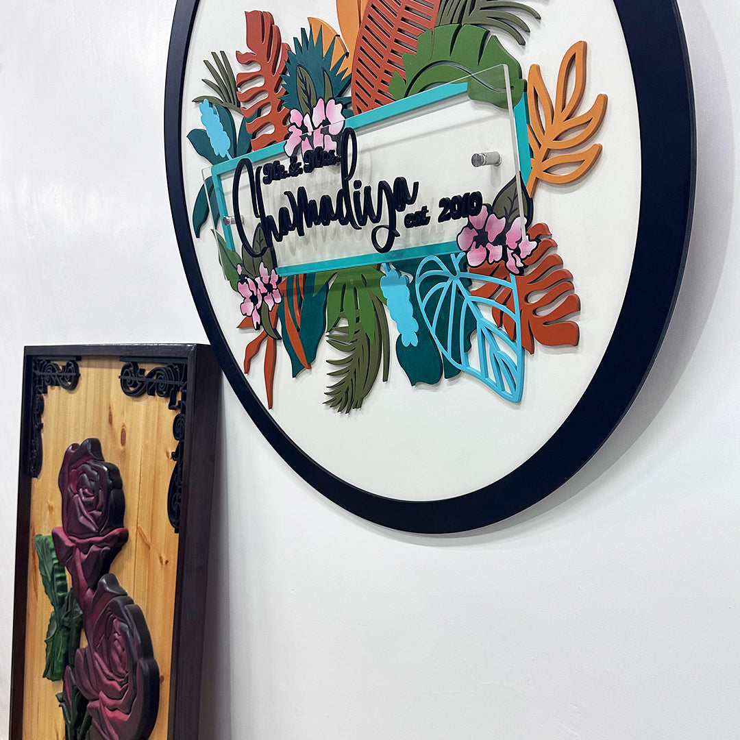 Custom 3D Floral Family Sign