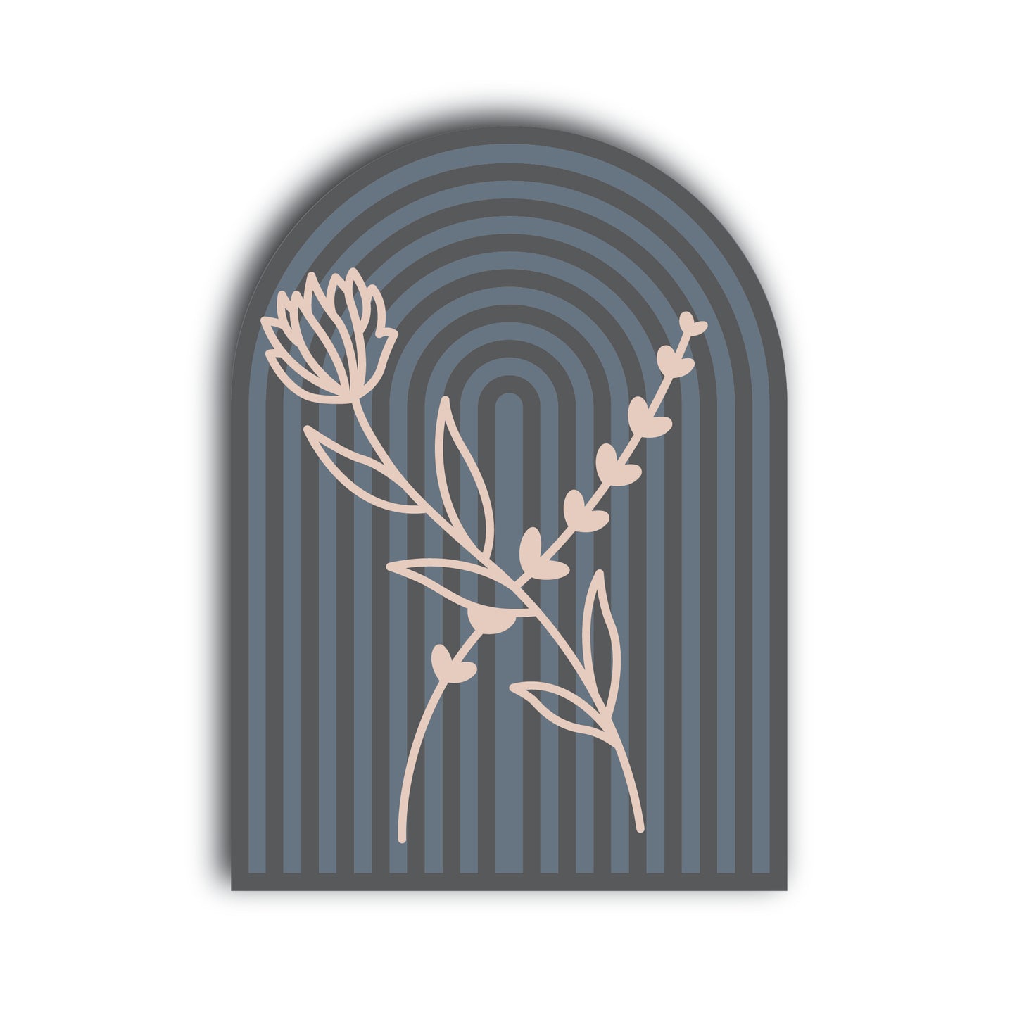 Modern Art Floral Grey