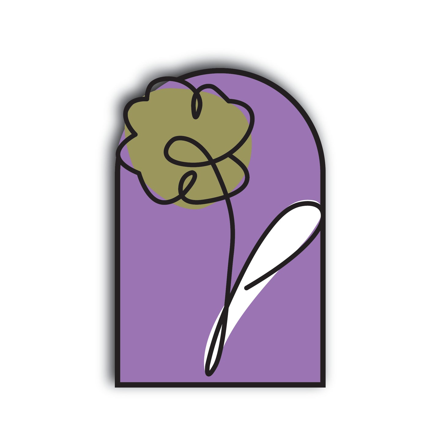 Mid century Modern Art Purple