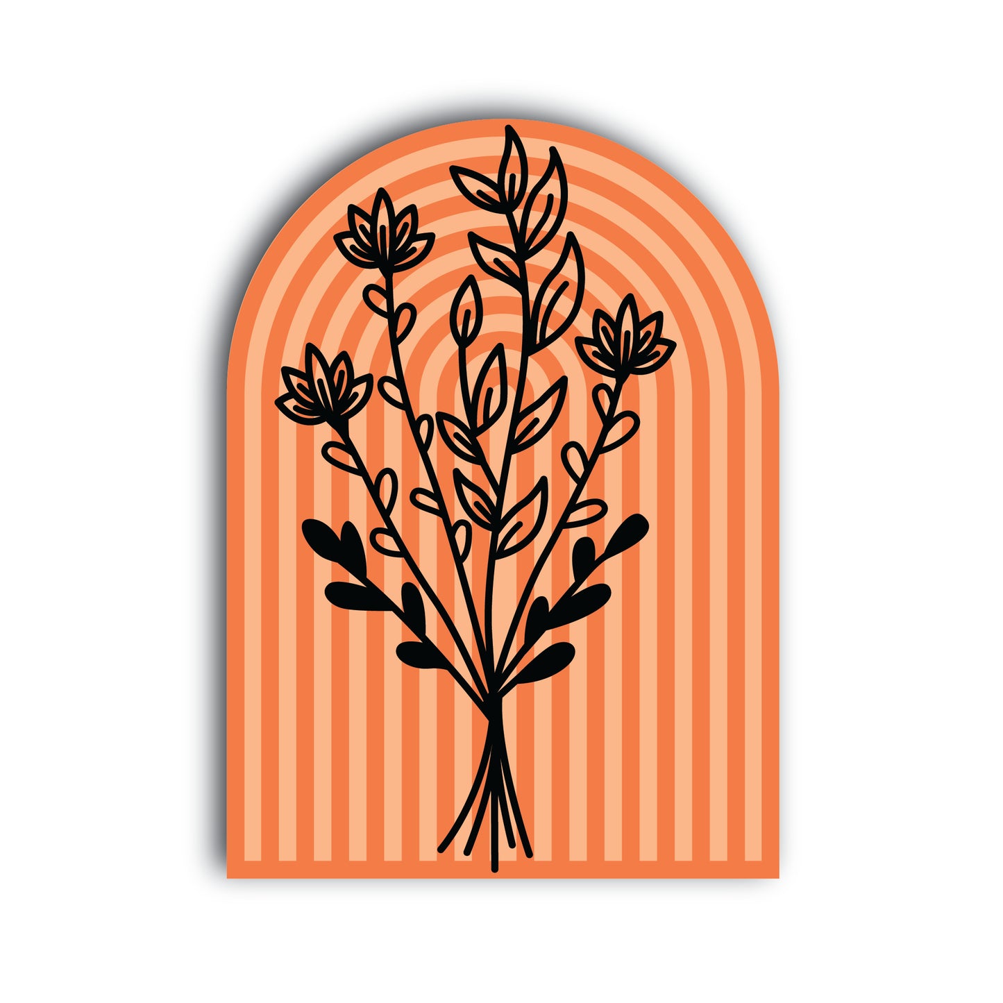 Modern Art Floral Orange