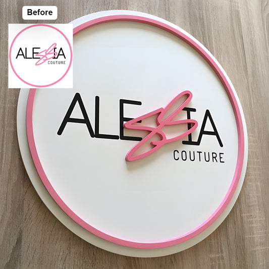 Flat 3D Wood Logo of Your Orignal Design