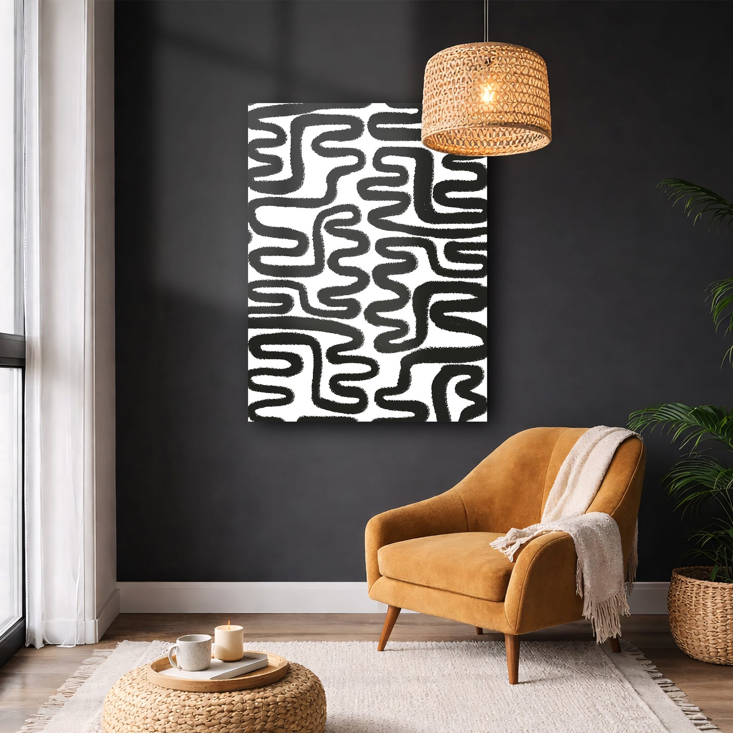 Monochrome Line Abstract