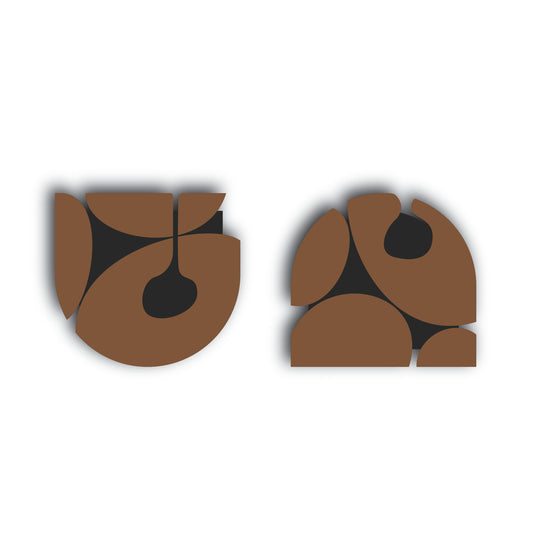 Mid-Century Modern Wall Art | Minimal Brown & Black Luxury Set