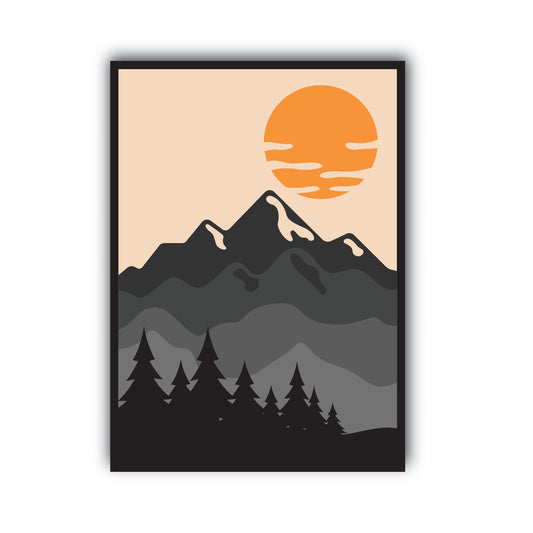 Serene Mountain Sunset Mandala