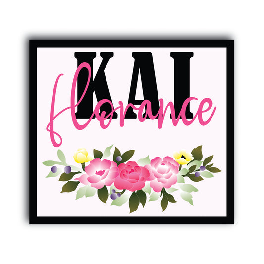 Custom 3D floral wooden sign