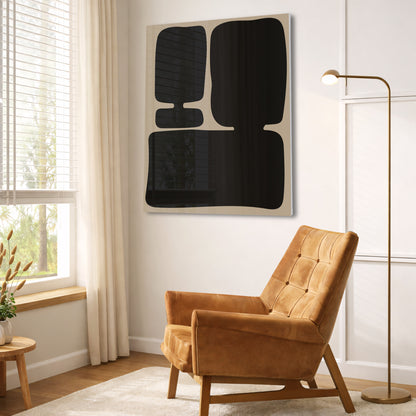 Neutral Black Beige Abstract