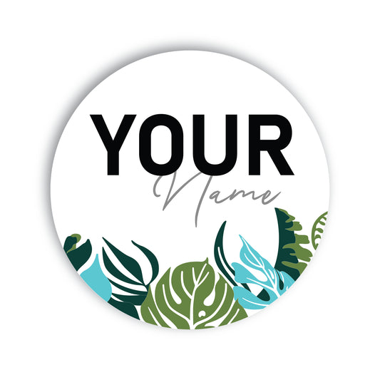 Tropical Leaves Personal  Sign - Custom Wood Sign